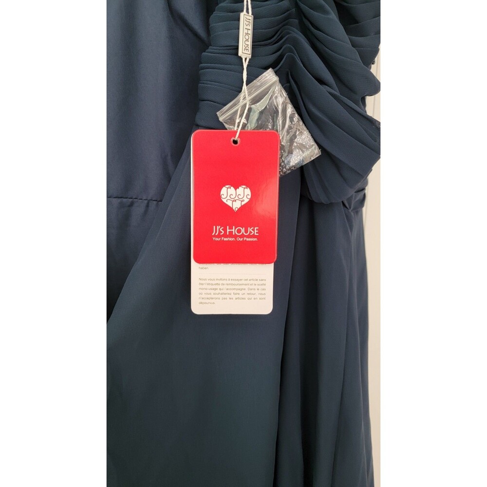 J.J.'s cocktail/special occasion dress in navy chiffon hi lo design new 22W - Picture 6 of 8